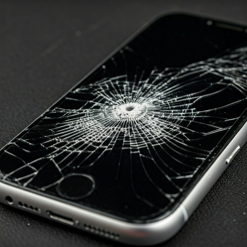 Cracked iPhone before repair